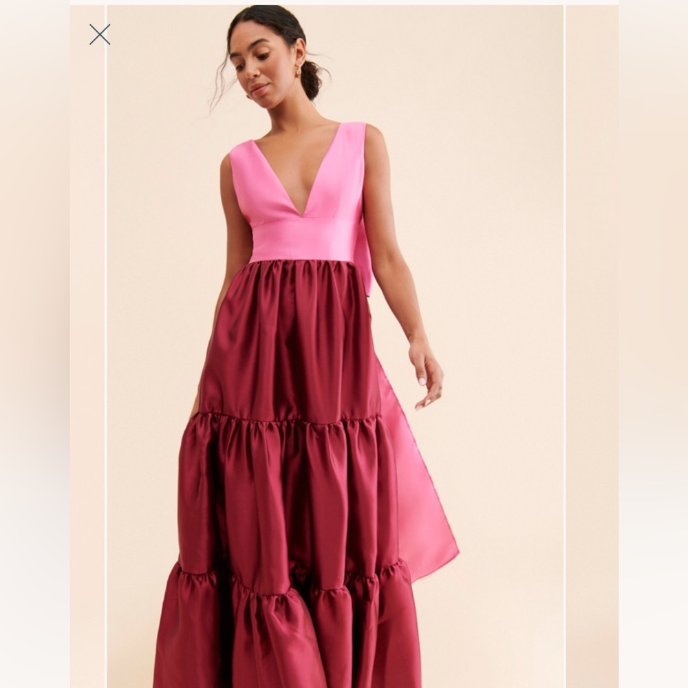 Hutch Pink and Burgundy Maxi Dress